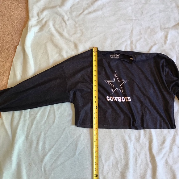 Certo Dallas Cowboys Blue Cropped Long Sleeve Top New with Tags - Picture 2 of 9